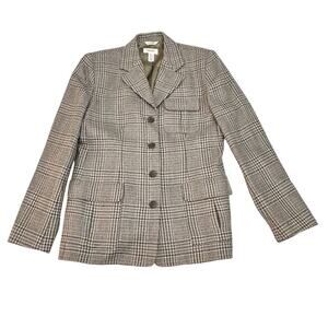 Talbots Houndstooth Woven 4-Button Blazer Size 6